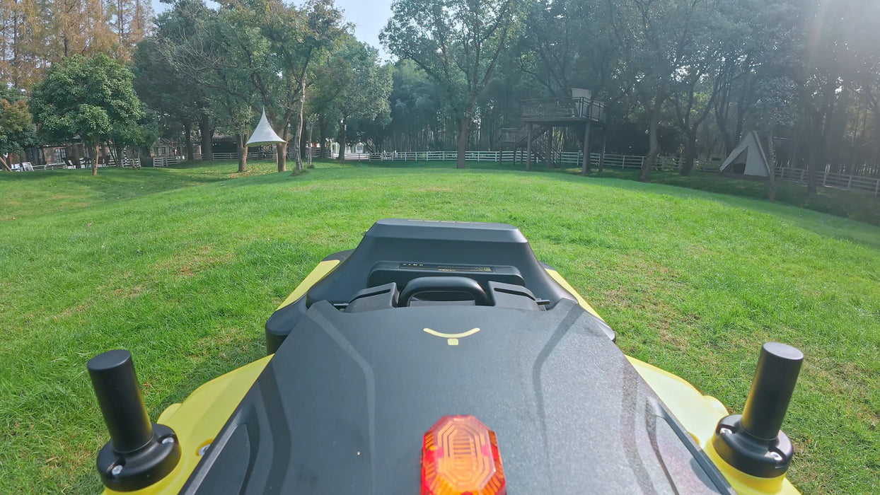 Mobile app interface controlling Yarbo robotic mower settings