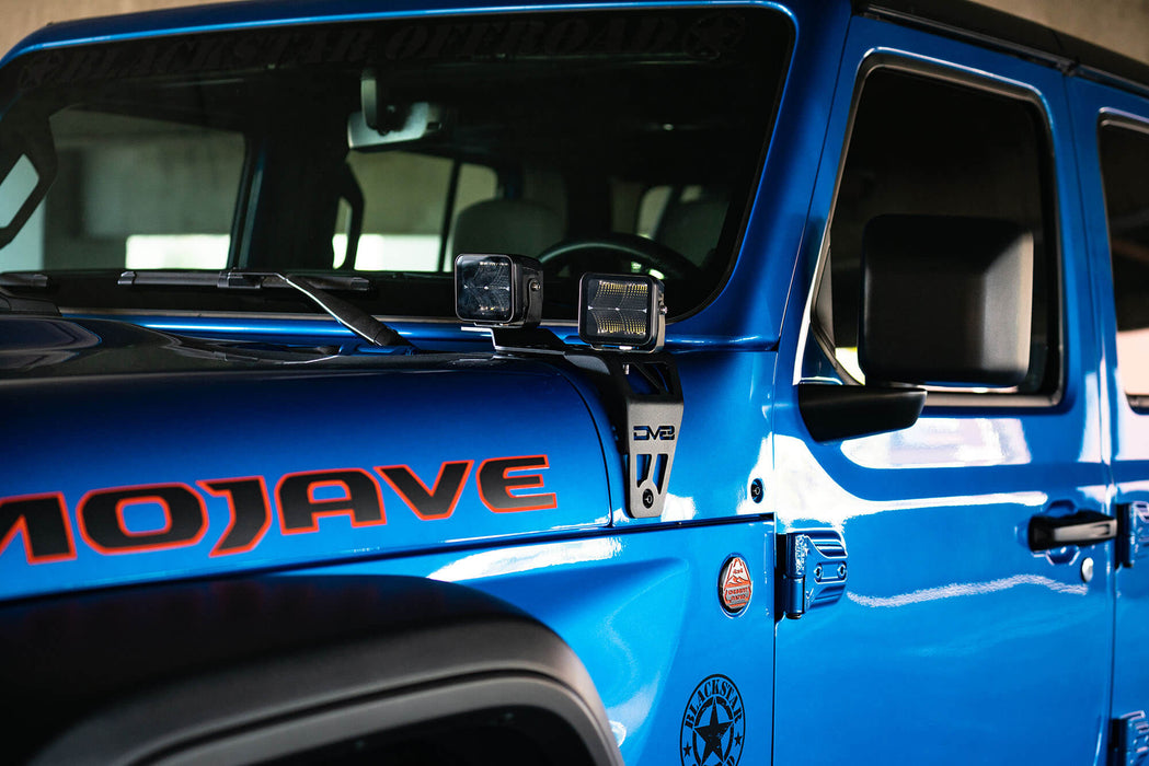 DV8 Offroad 2018-2026 Jeep Wrangler JL & Gladiator JT Dual Pod Light Mounts for Performance Hood – image 4 of 16