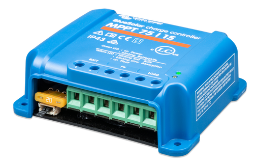Victron Smart Solar MPPT 75/15 - Solar Charge Controller - Victron BlueSolar MPPT 75/15 | Solar Charge Controller angled left