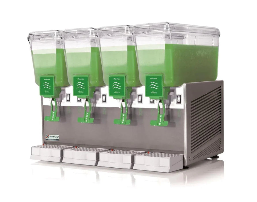 AMPTO Beverage Dispenser 4 Tanks - 3 Gallons ea. NSF/UL - C1456 AMPTO