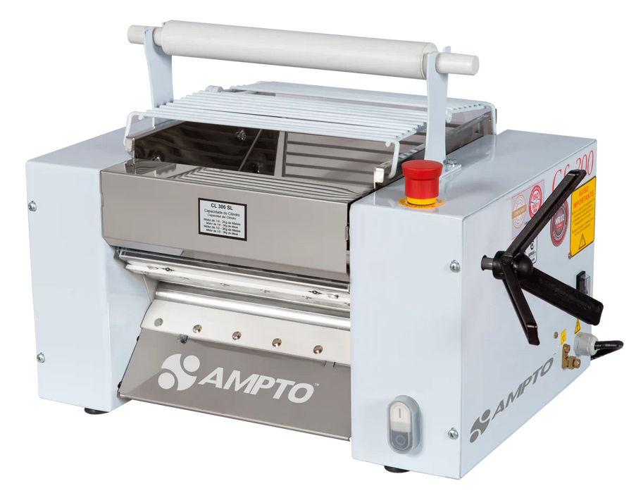 AMPTO Dough Roller & Sheeter table top. 12'' roll width. 4.5 lbs dough capacity. 66 rpm - CL-300SL AMPTO