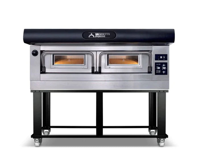AMPTO Electric Pizza Oven P120 49'' x 26'' x 7'' (Chamber) 208/240/60/3 - 1 Deck with tray guide base - P120E A1 AMPTO