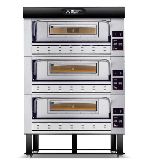 AMPTO Gas Pizza Oven P110G 44'' x 29'' x 7'' (Chamber) - 3 Decks - P110G A3X AMPTO