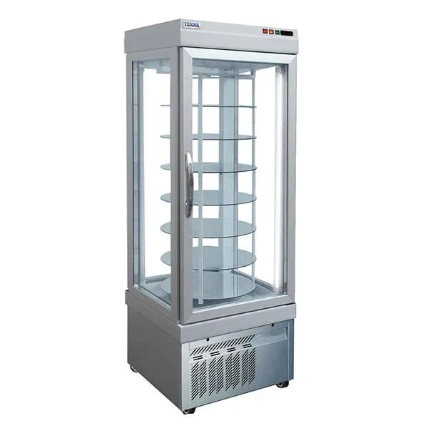 AMPTO Revolving 4 Sided Glass Merchandiser Refrigerated - 4401 NFP AMPTO