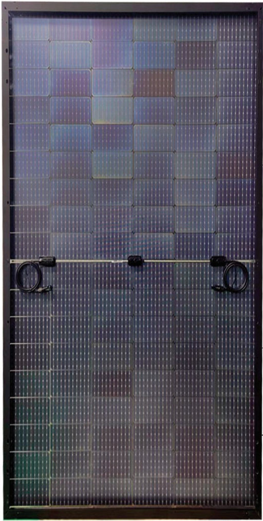 Aptos 460W Bifacial Solar Panel - Aptos 460W Bifacial Solar Panel back view with connectors 