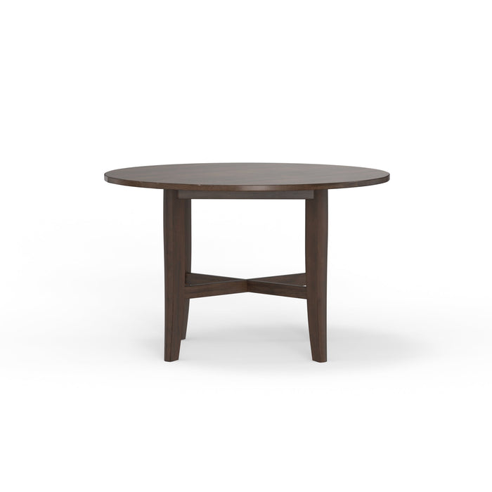 Alpine Furniture Arendal Round Table, Burnished Dark Oak