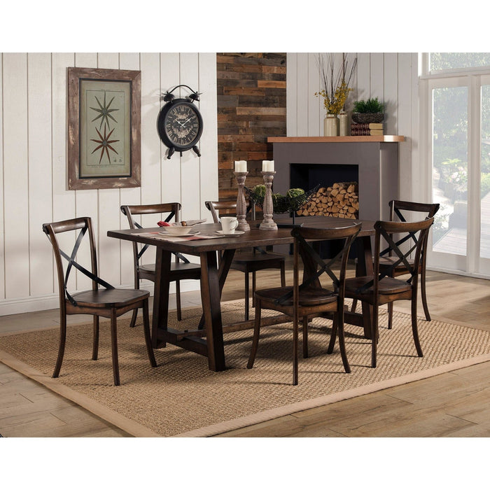 Alpine Furniture Arendal Side Chairs, Burnished Dark Oak
