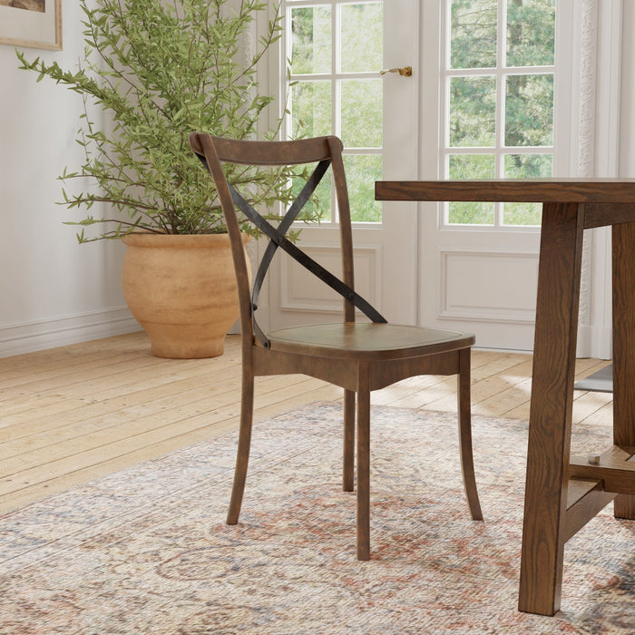 Alpine Furniture Arendal Side Chairs, Burnished Dark Oak