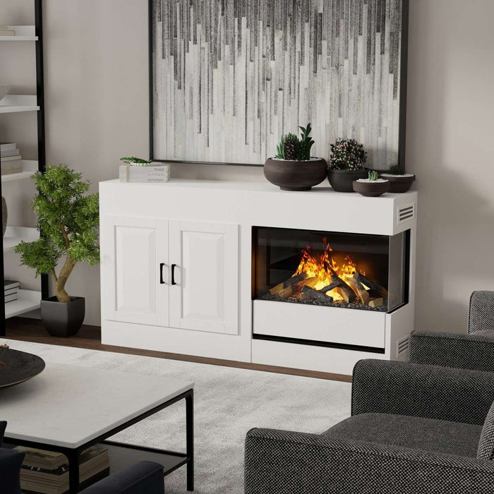Dimplex Optimyst Aura 30" Water Vapor Built-In Electric Fireplace - installed lifestyle view