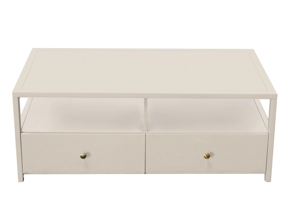 Alpine Furniture Cleo Avery Cocktail Table, Coconut Milk