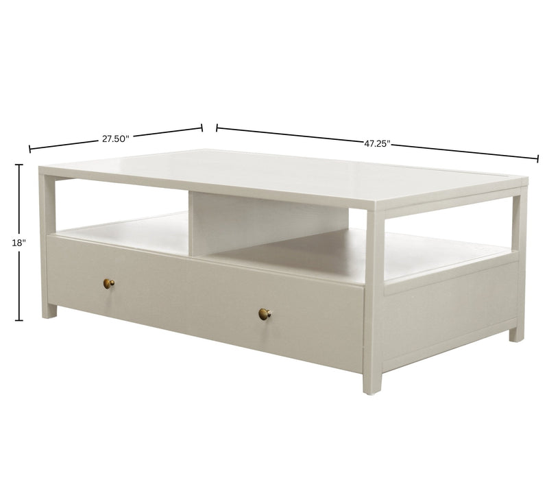 Alpine Furniture Cleo Avery Cocktail Table, Coconut Milk