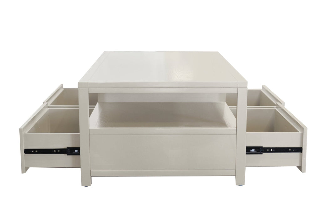 Alpine Furniture Cleo Avery Cocktail Table, Coconut Milk