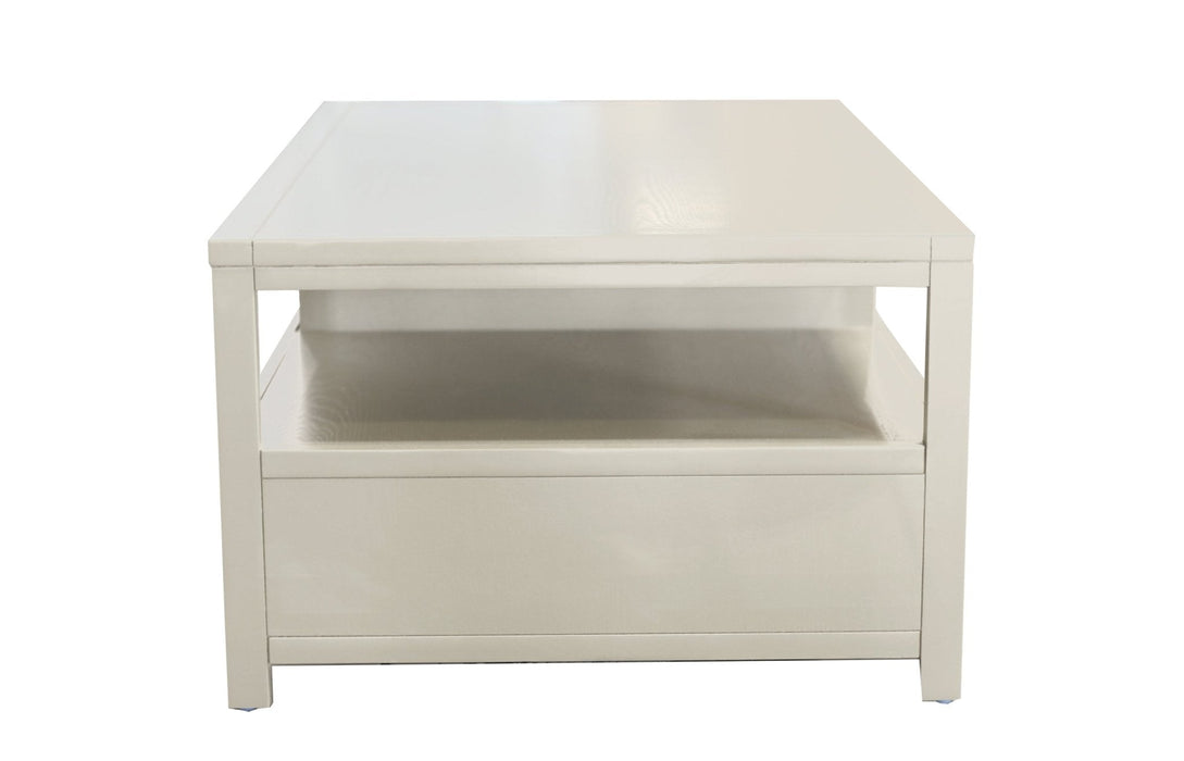 Alpine Furniture Cleo Avery Cocktail Table, Coconut Milk