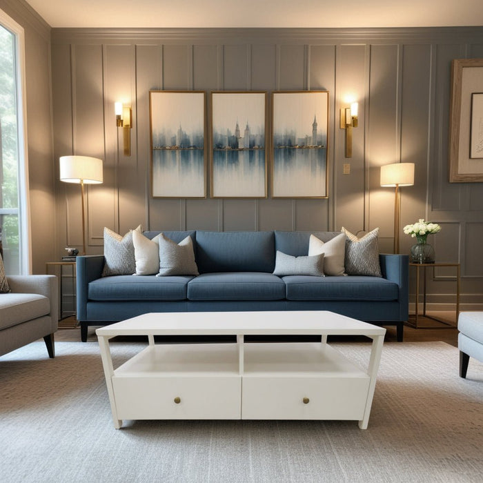 Alpine Furniture Cleo Avery Cocktail Table, Coconut Milk