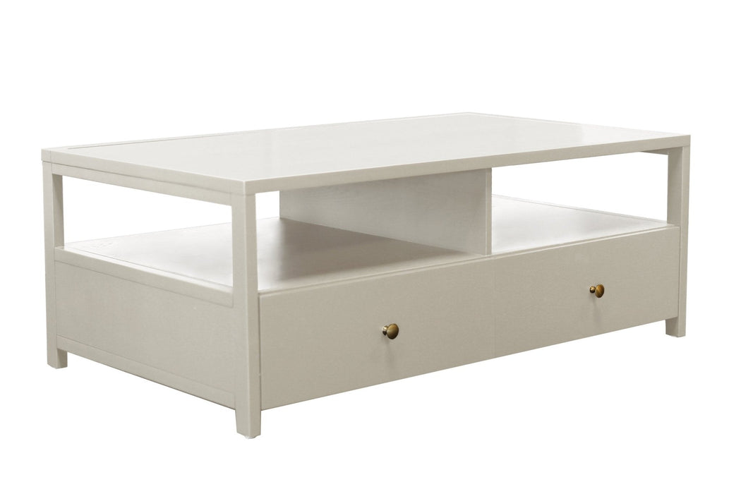 Alpine Furniture Cleo Avery Cocktail Table, Coconut Milk