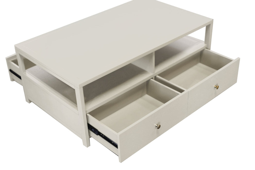 Alpine Furniture Cleo Avery Cocktail Table, Coconut Milk