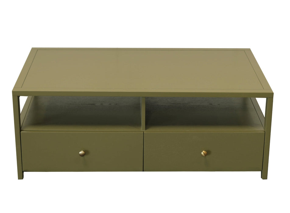 Alpine Furniture Cleo Avery Cocktail Table, Olive Green