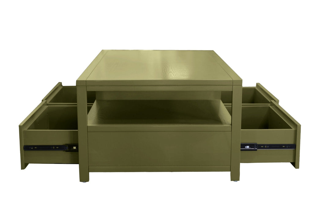 Alpine Furniture Cleo Avery Cocktail Table, Olive Green