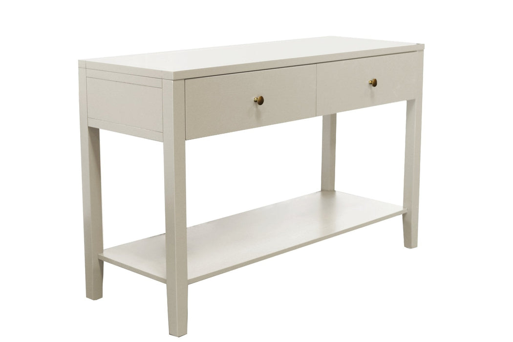 Alpine Furniture Cleo Avery Console Table, Coconut Milk
