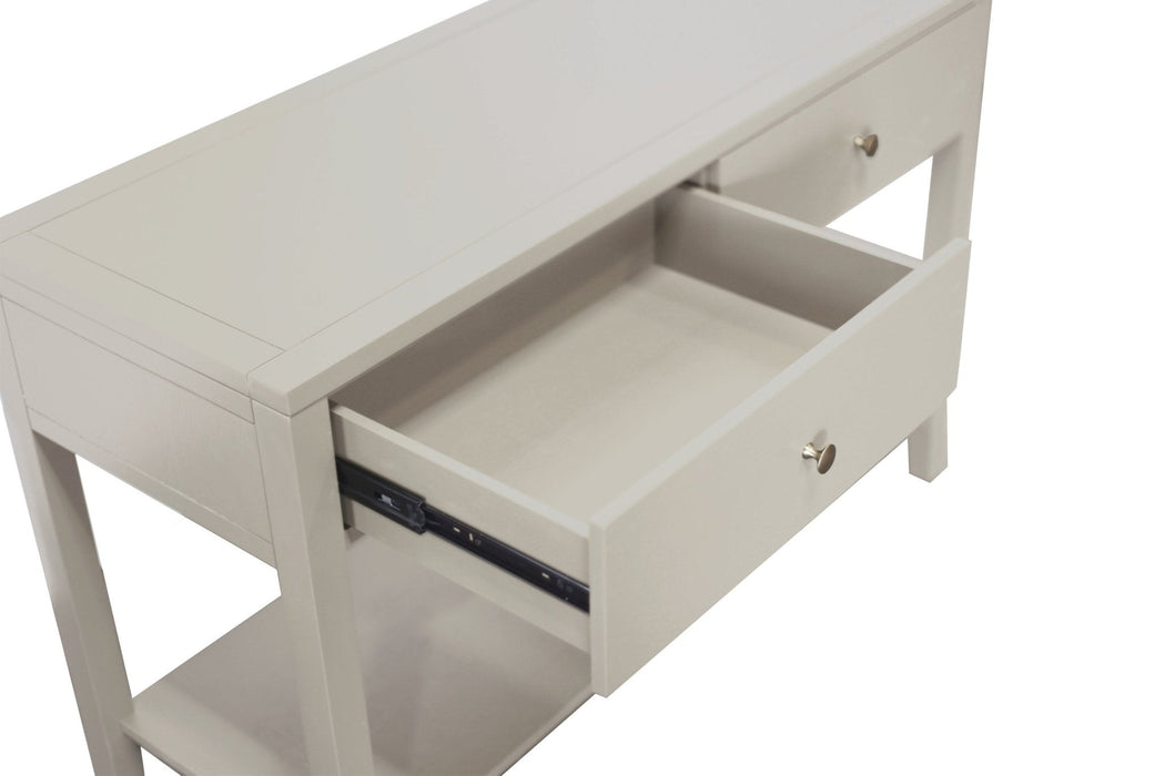 Alpine Furniture Cleo Avery Console Table, Coconut Milk