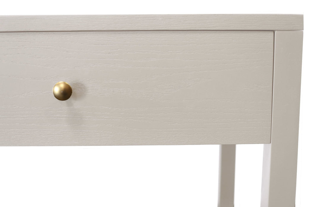 Alpine Furniture Cleo Avery Console Table, Coconut Milk
