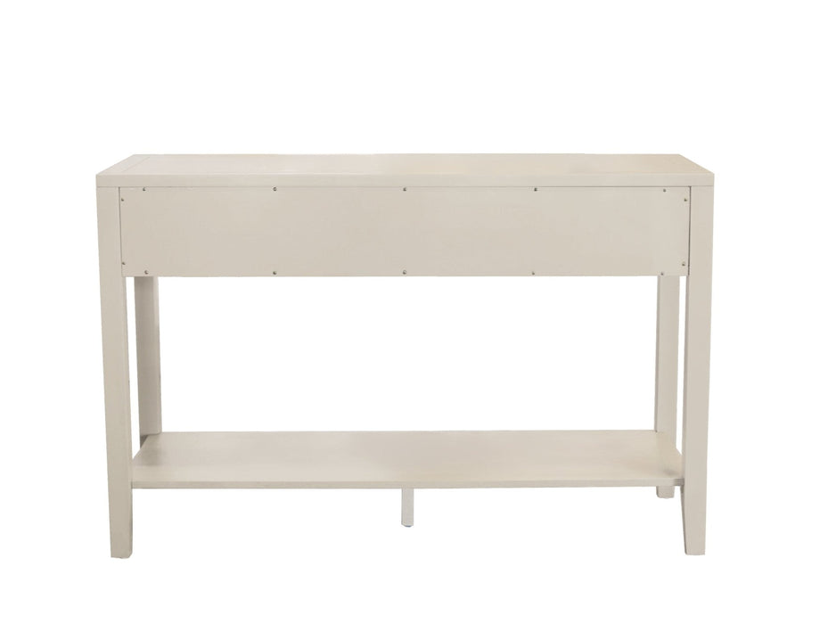 Alpine Furniture Cleo Avery Console Table, Coconut Milk