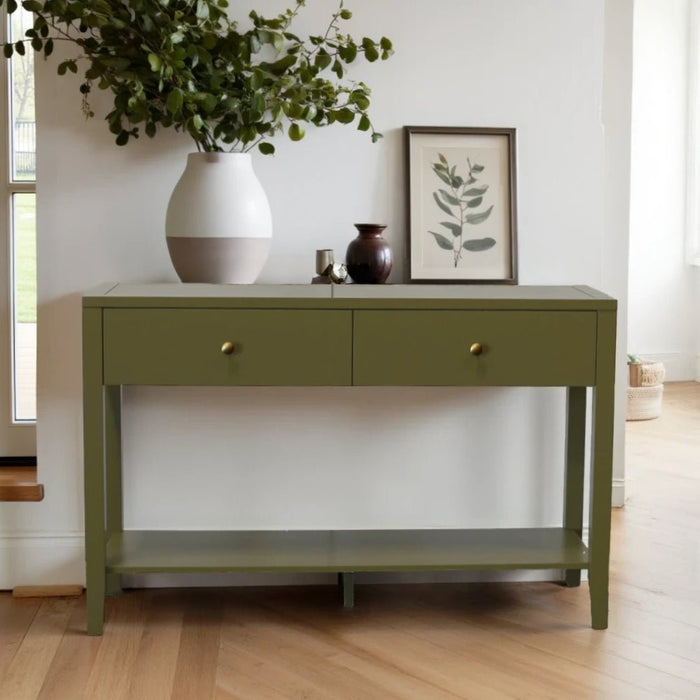 Alpine Furniture Cleo Avery Console Table, Olive Green