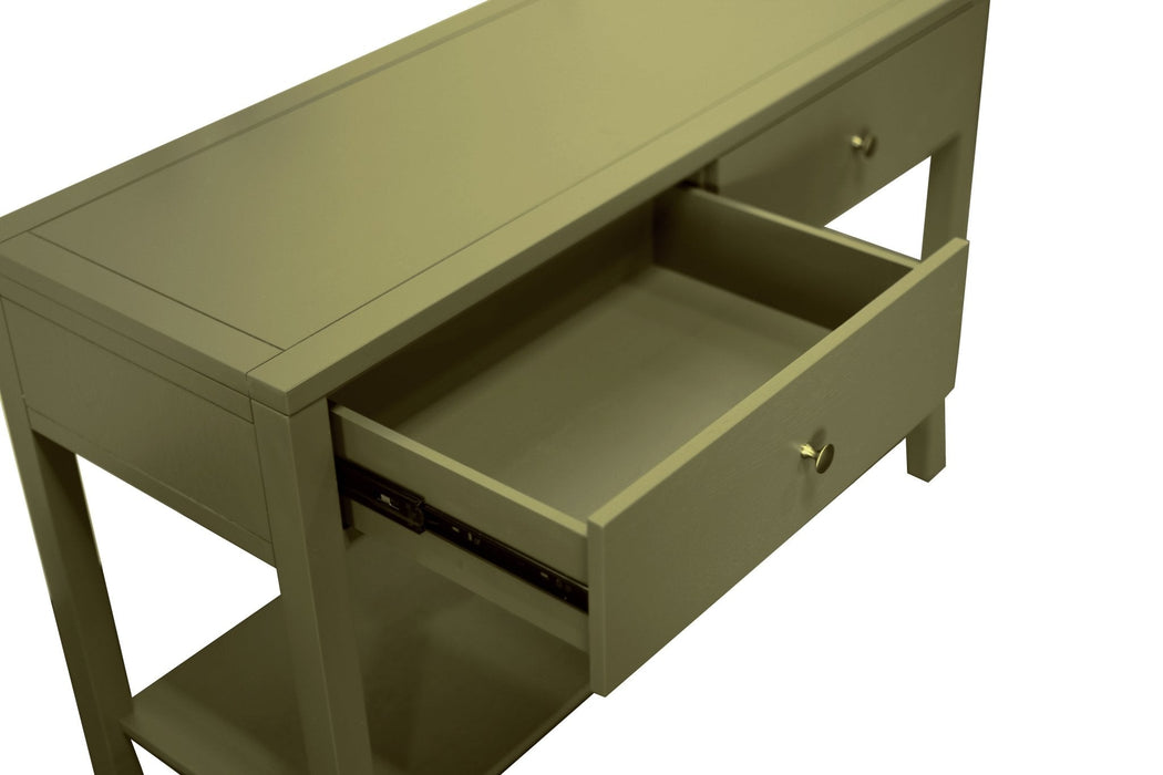 Alpine Furniture Cleo Avery Console Table, Olive Green