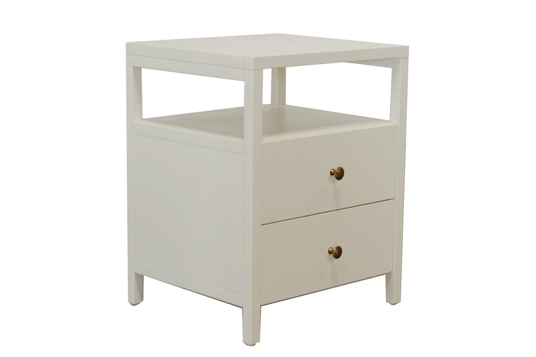 Alpine Furniture Cleo Avery End Table, Coconut Milk