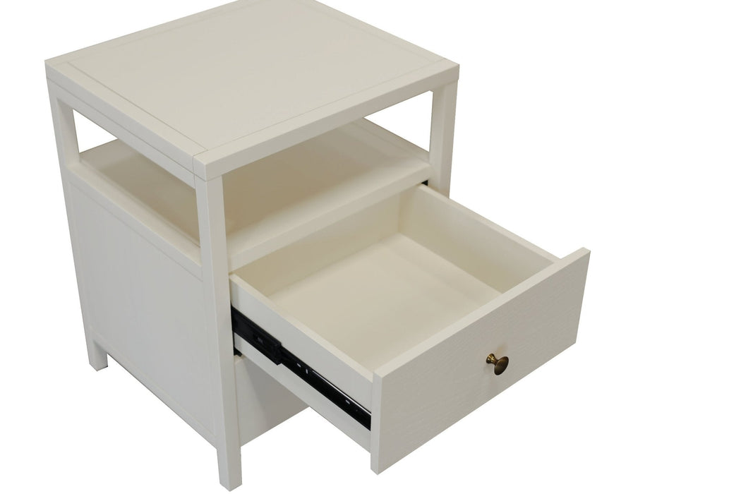 Alpine Furniture Cleo Avery End Table, Coconut Milk