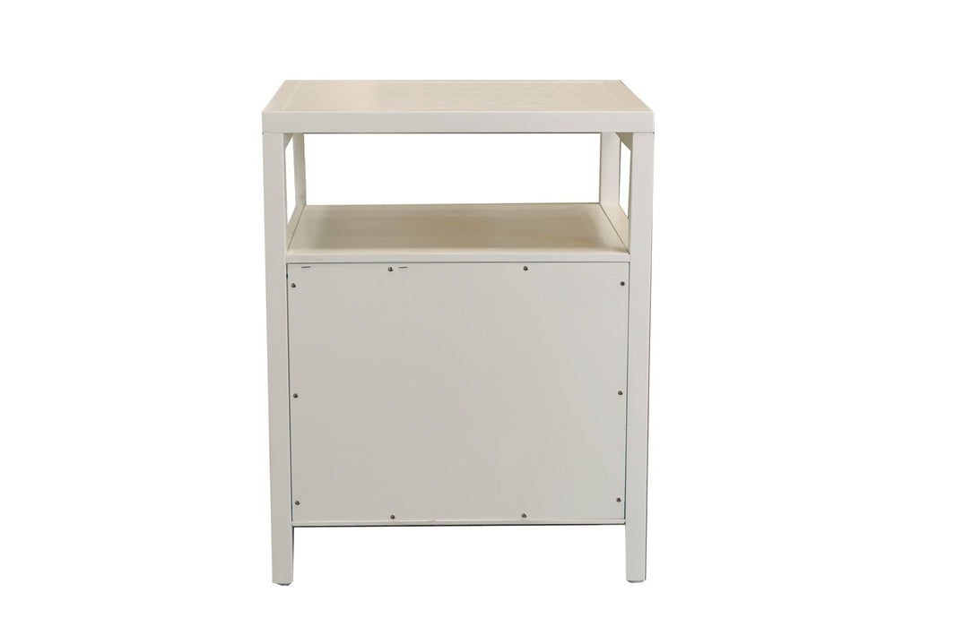 Alpine Furniture Cleo Avery End Table, Coconut Milk