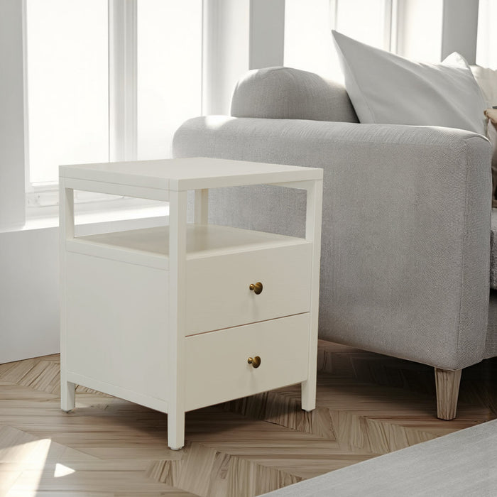 Alpine Furniture Cleo Avery End Table, Coconut Milk