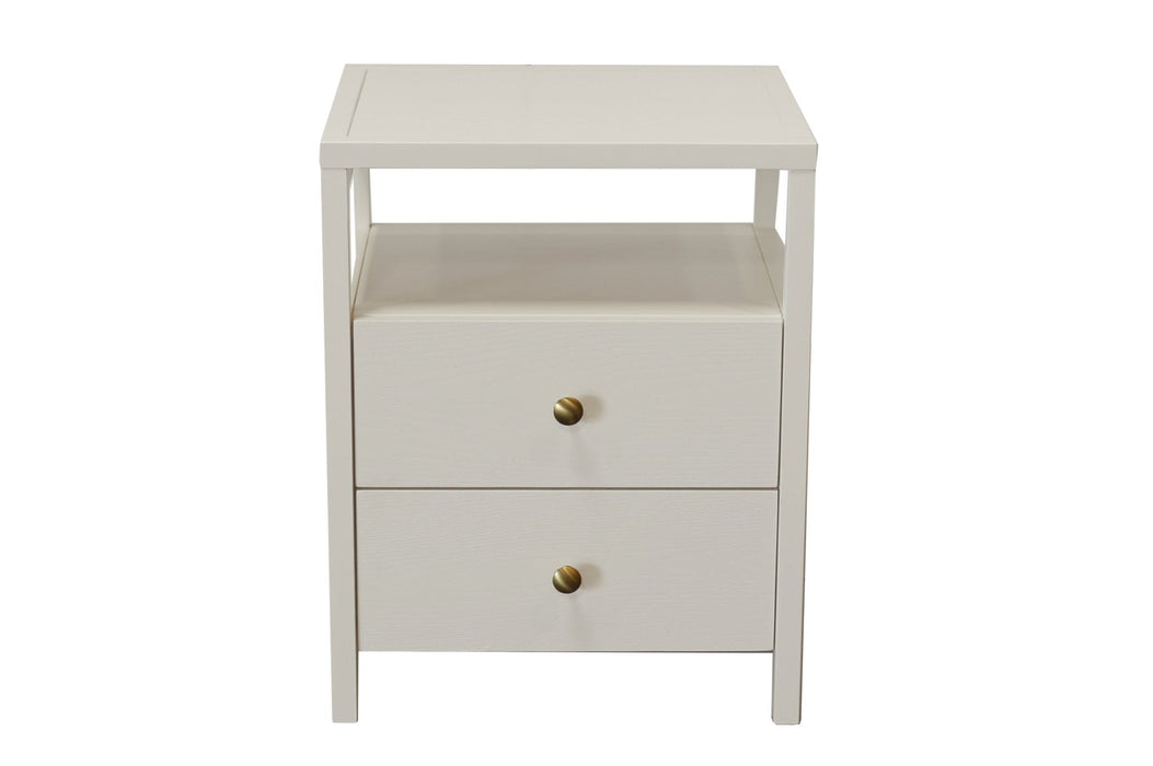 Alpine Furniture Cleo Avery End Table, Coconut Milk