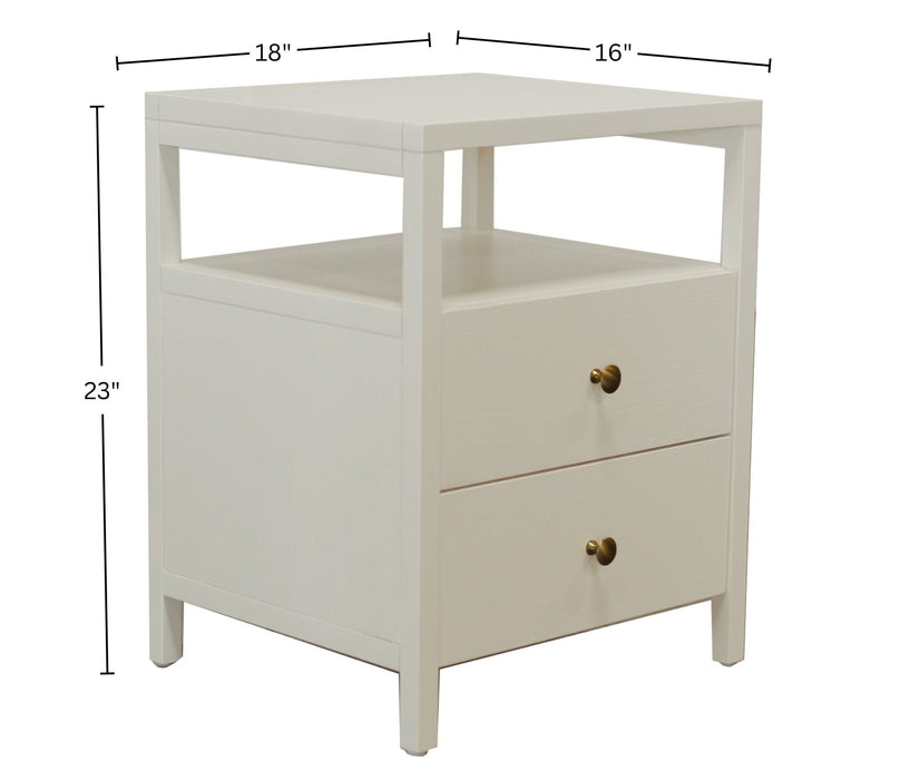 Alpine Furniture Cleo Avery End Table, Coconut Milk