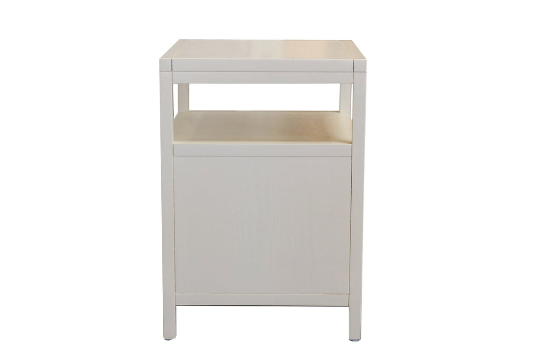 Alpine Furniture Cleo Avery End Table, Coconut Milk