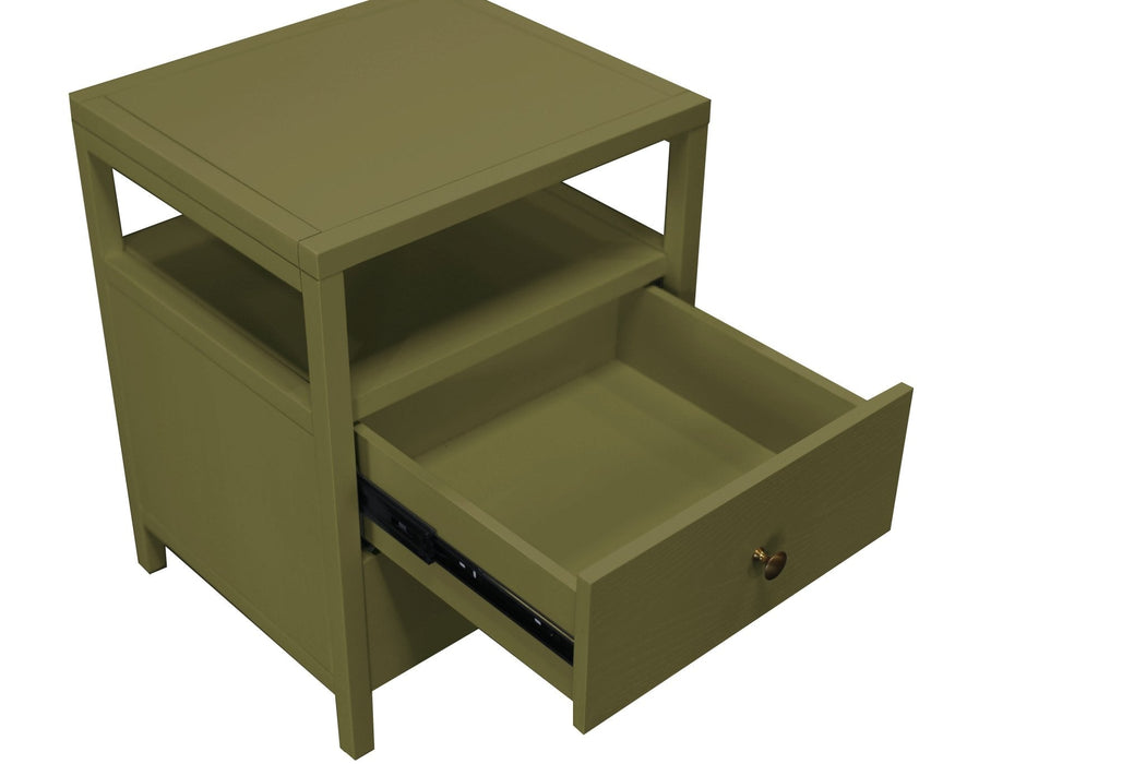 Alpine Furniture Cleo Avery End Table, Olive Green