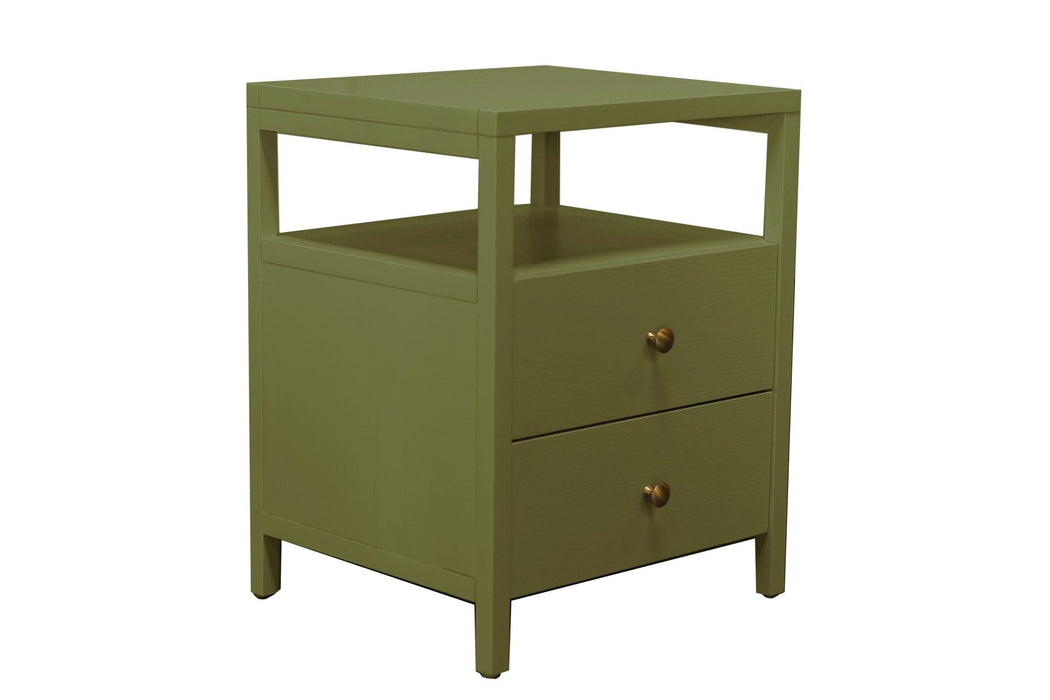 Alpine Furniture Cleo Avery End Table, Olive Green