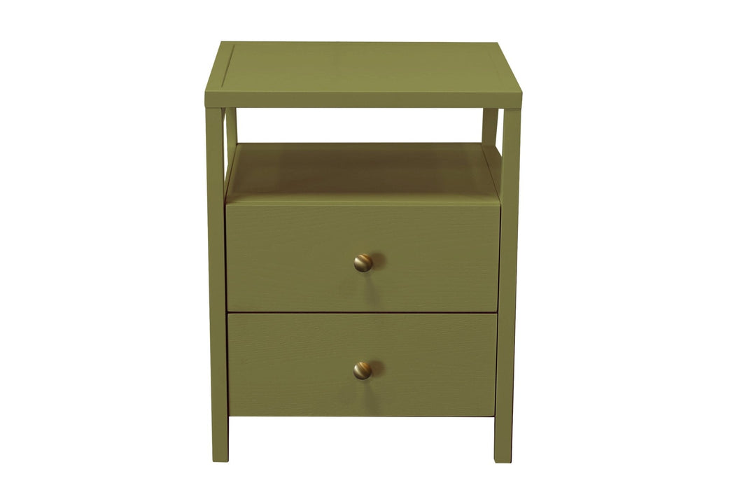 Alpine Furniture Cleo Avery End Table, Olive Green