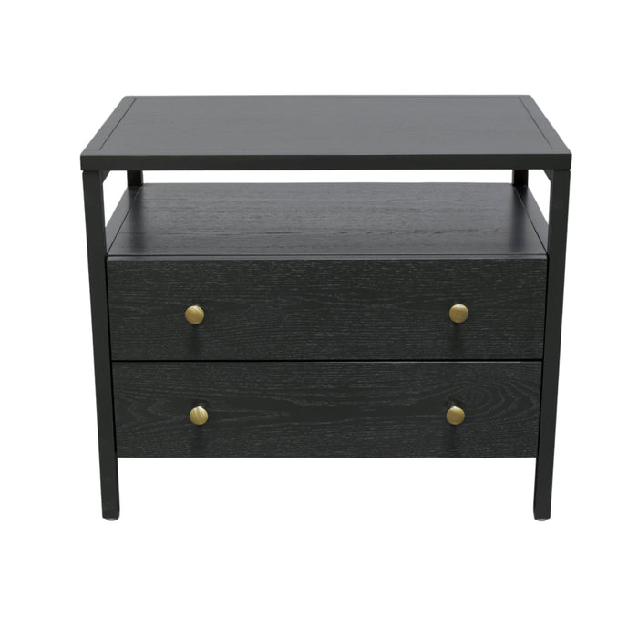 Alpine Furniture Cleo Avery Nightstand, Black