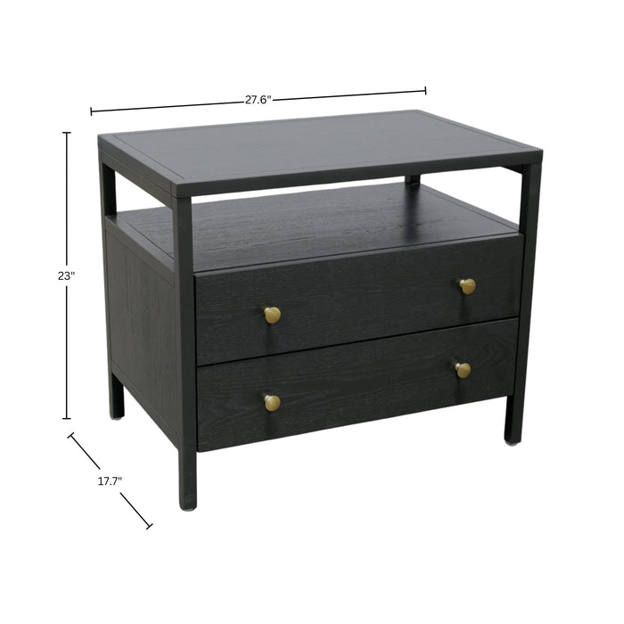 Alpine Furniture Cleo Avery Nightstand, Black