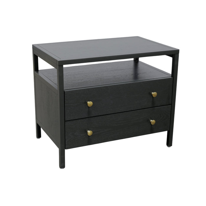 Alpine Furniture Cleo Avery Nightstand, Black