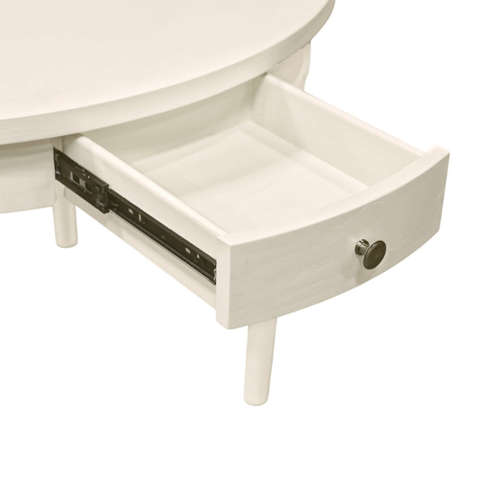 Alpine Furniture Cleo Avery Round Dining Table, Coconut Milk