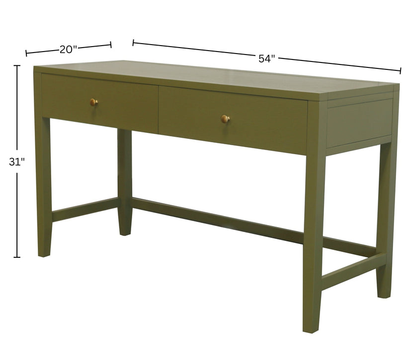 Alpine Furniture Cleo Avery Writing Desk, Olive Green