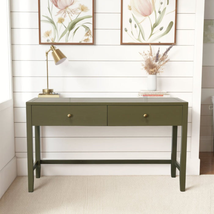 Alpine Furniture Cleo Avery Writing Desk, Olive Green