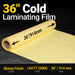 36" x 164 ft PVC Glossy Cold Laminating Film, Yellow Release Paper, for SKU: 501014, 501015, 501016, 501017, 501018, 501