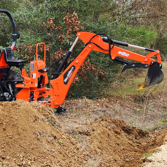 9' Tractor Backhoe Attachment with Mechanical Thumb,  15" Bucket,  ISO — detail view