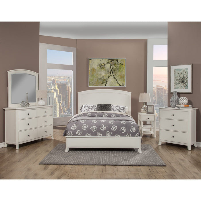 Alpine Furniture Baker Panel Bed, White