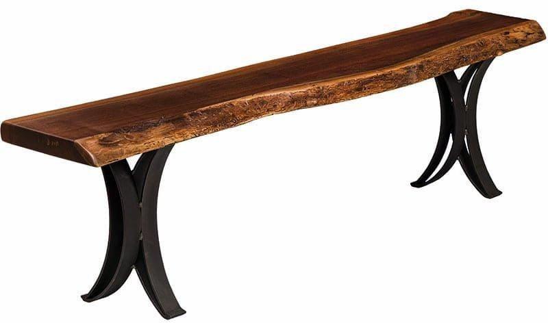 Barkman Furniture Live Edge Bench with Double Curved Base