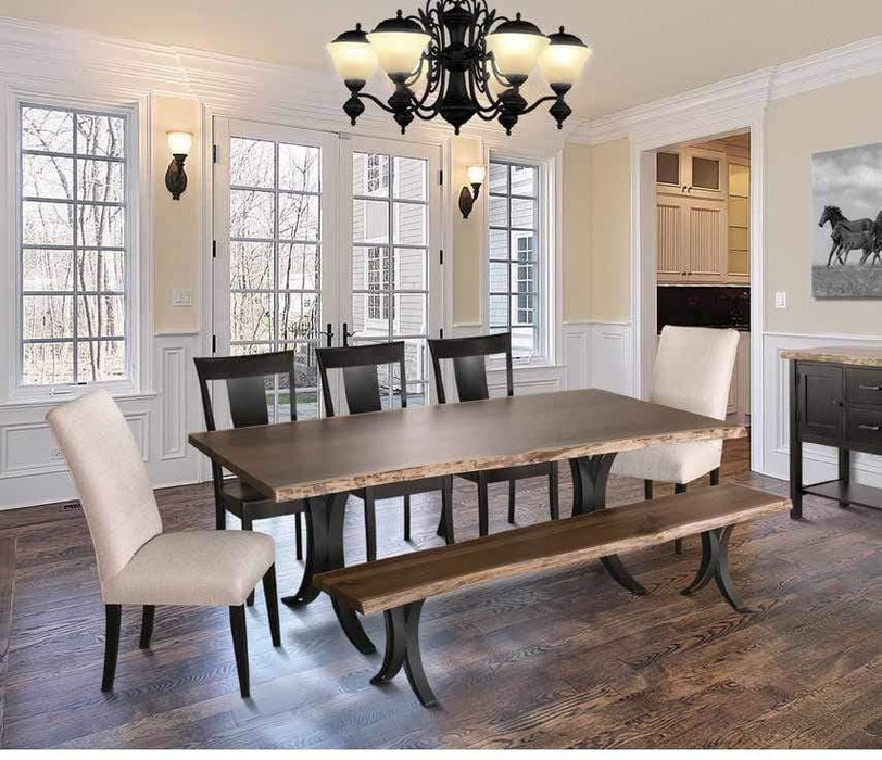 Barkman Furniture Live Edge Bench with Double Curved Base