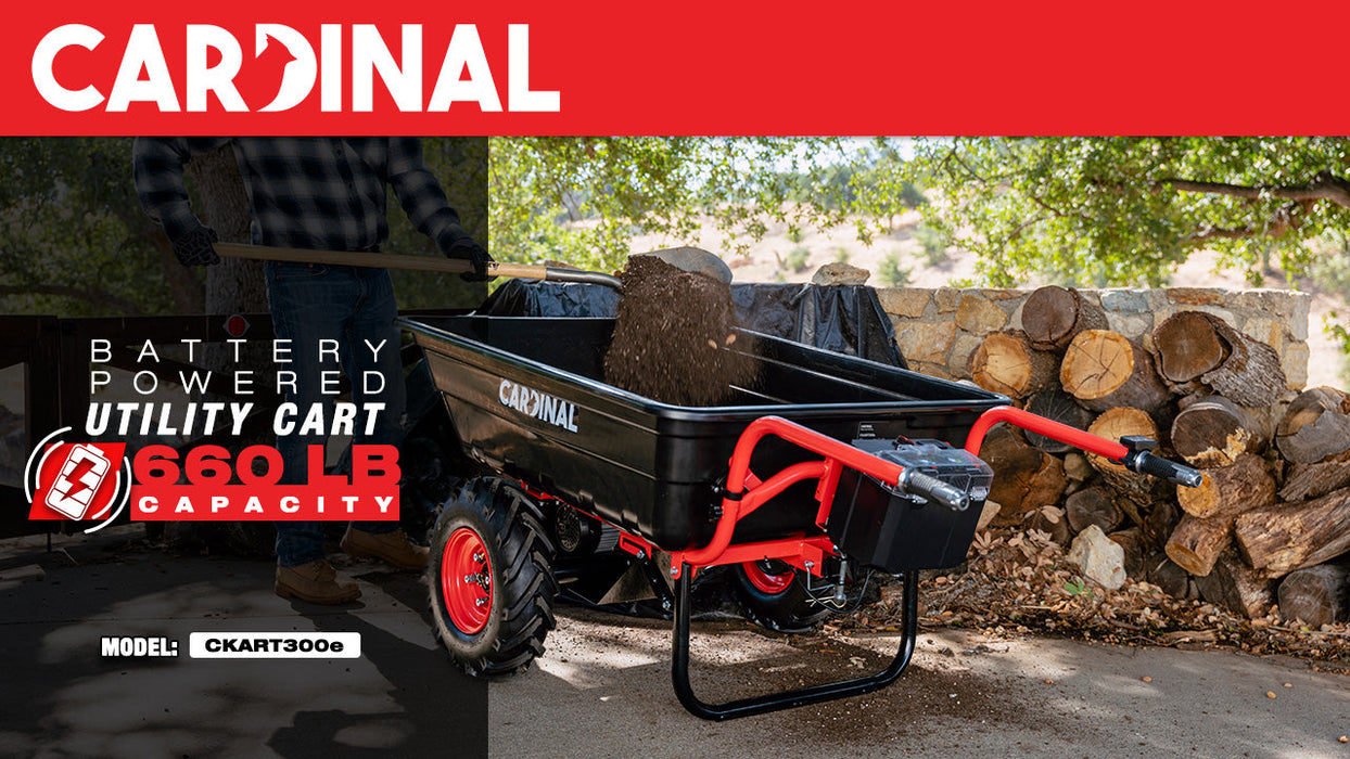 Tomahawk Power Heavy Duty Electric Utility Cart 40V Battery-Powered Wheelbarrow 660-lb. Bucket Capacity - Detail View